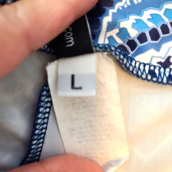 Onzie High Waisted Paisley Print Blue Leggings - Picture 9 of 10